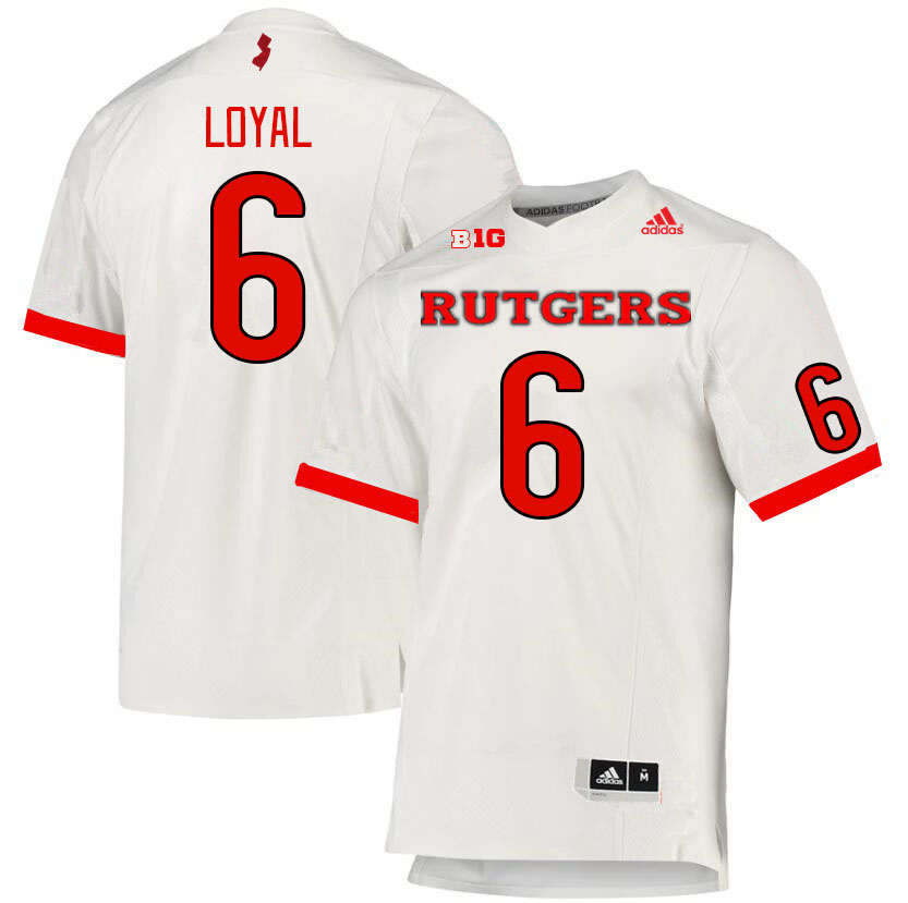 Men #6 Shaquan Loyal Rutgers Scarlet Knights College Football Jerseys Stitched Sale-White